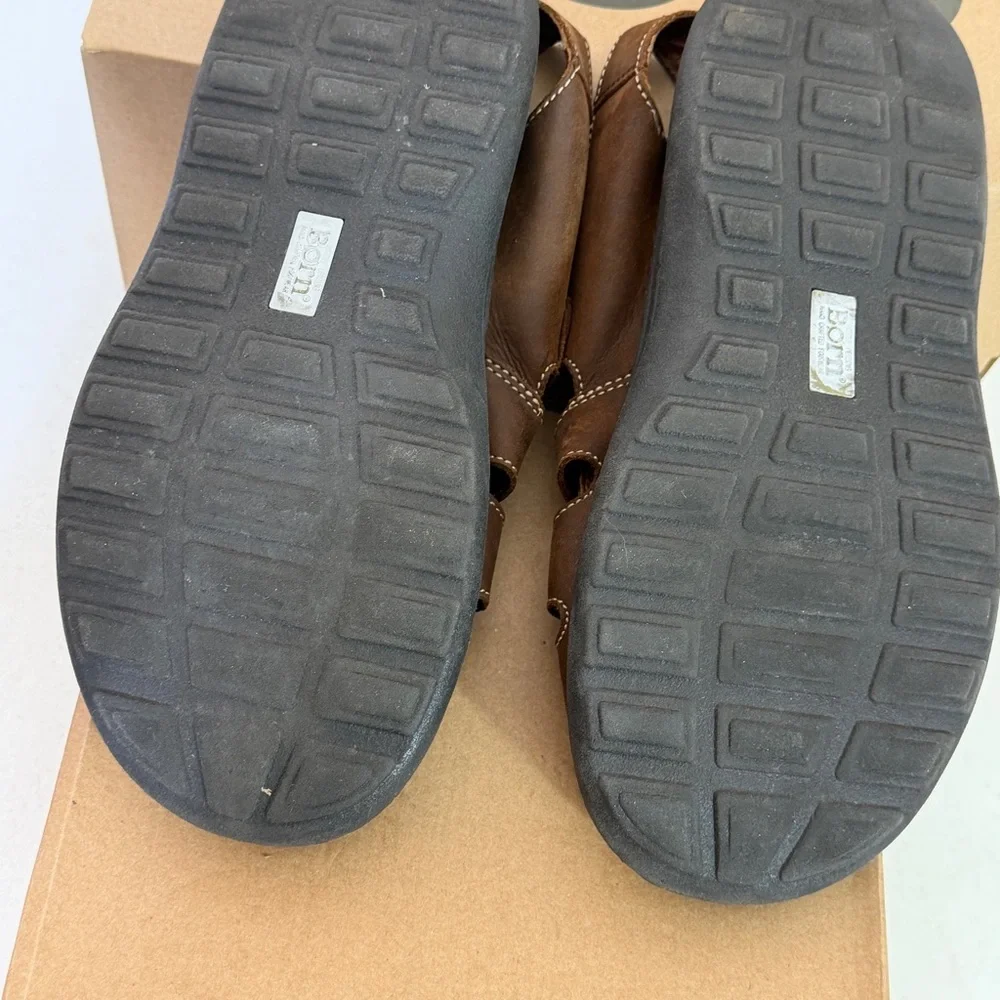 Born Mens Fisherman Sandals Size 10 M Brown Leather‎ GUC! (Bin B8)